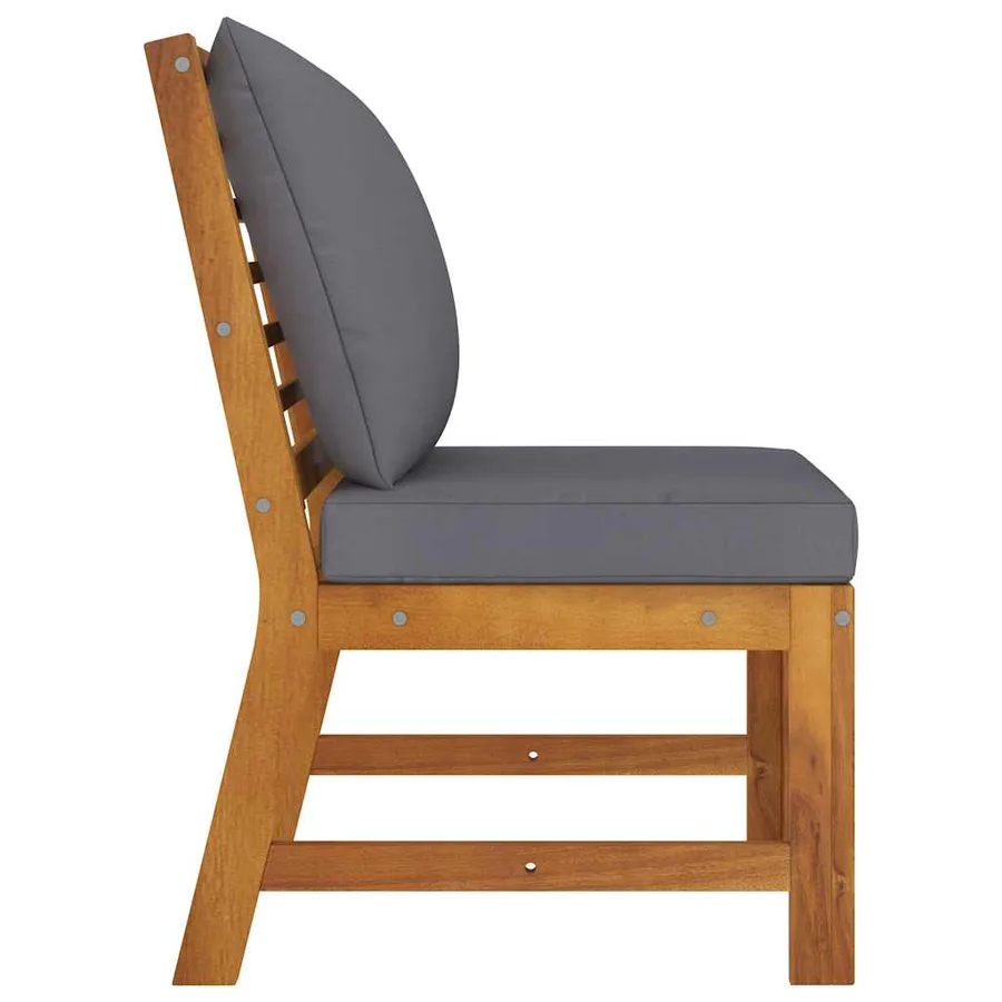 Canapé central sectionnel avec coussin gris foncé Bois d'acacia - 4