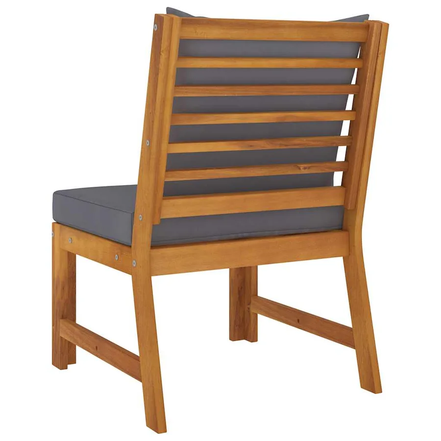 Canapé central sectionnel avec coussin gris foncé Bois d'acacia - 5