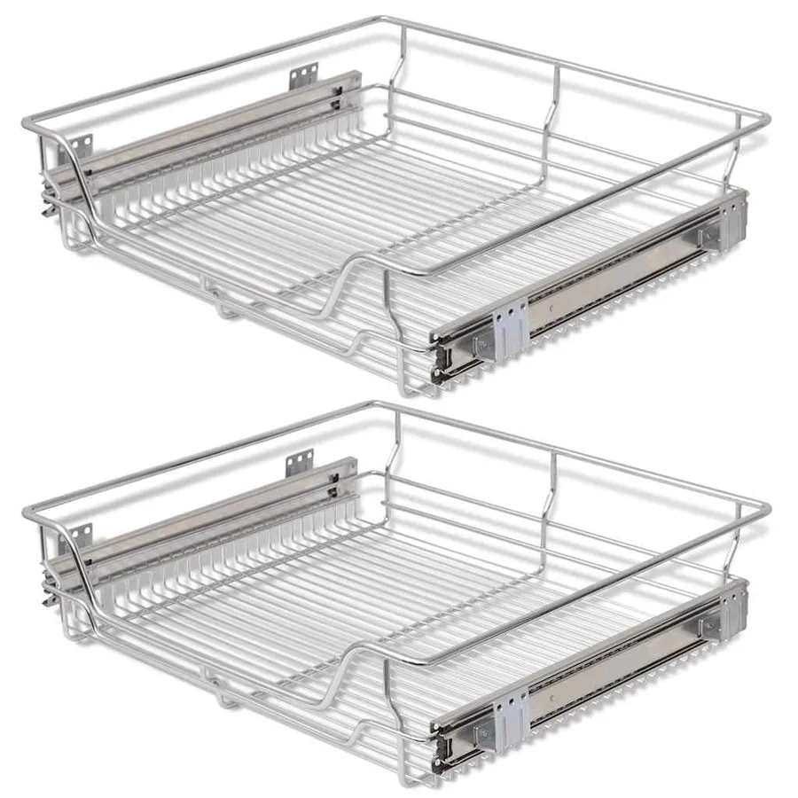 Panier en treillis métallique 2 pcs 600 mm Argenté - 2