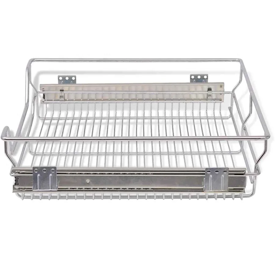 Panier en treillis métallique 2 pcs 600 mm Argenté - 5