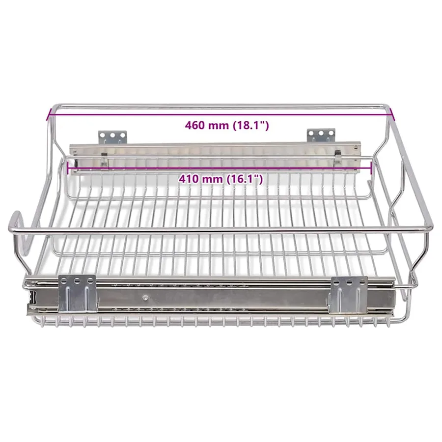 Panier en treillis métallique 2 pcs 600 mm Argenté - 9