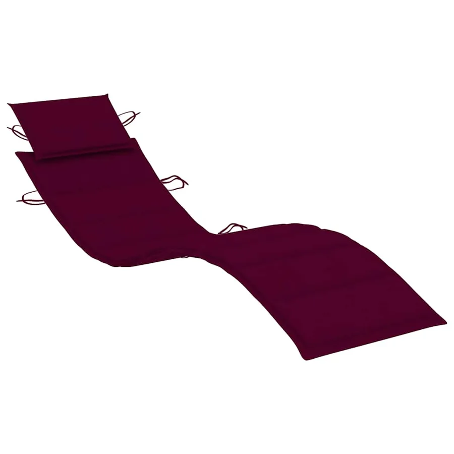 Chaise longue à bascule avec coussin Bois de teck solide - 8