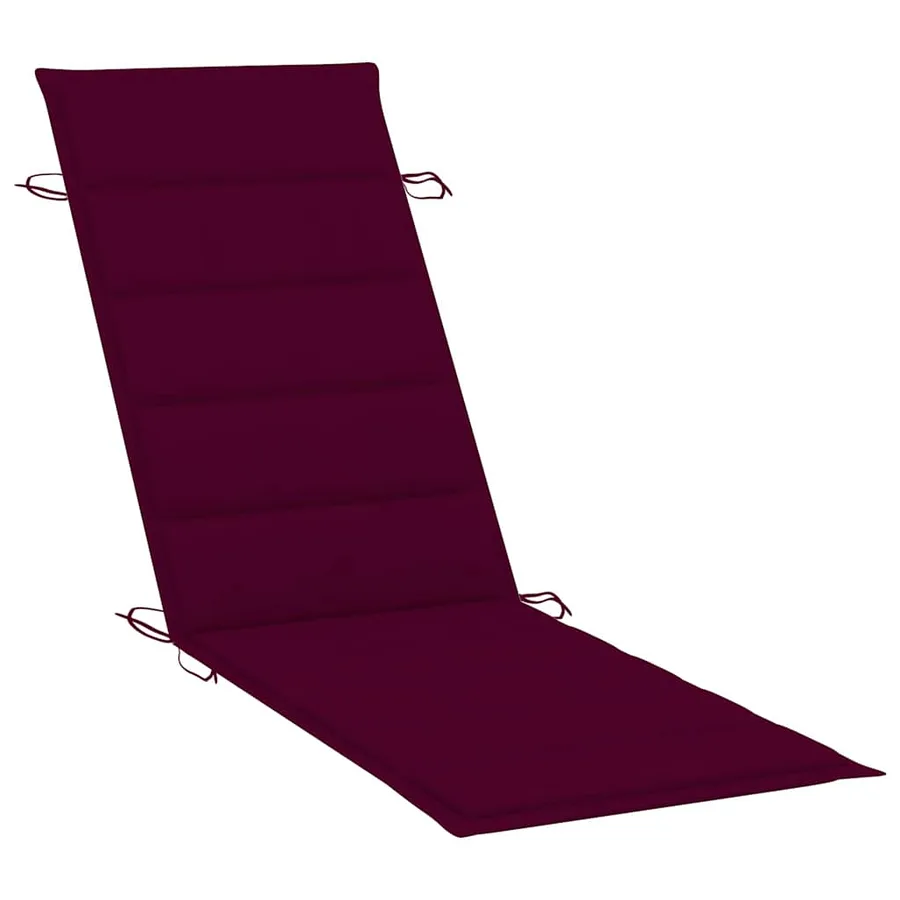 Chaise longue à bascule avec coussin Bois de teck solide - 9