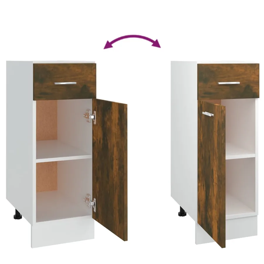 Armoire à tiroirs "Lyon" Chêne fumé 30 x 46 x 81,5 cm Bois d'ingénierie - 8