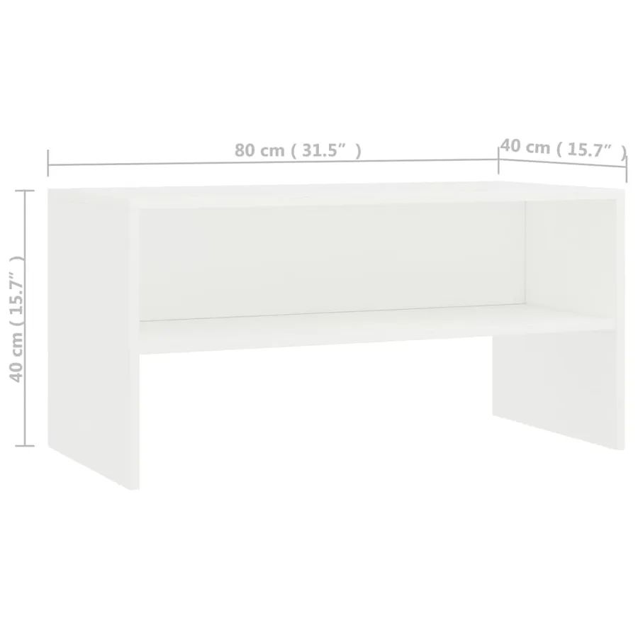 Meuble TV Blanc 80x40x40 cm Bois d’ingénierie - 6