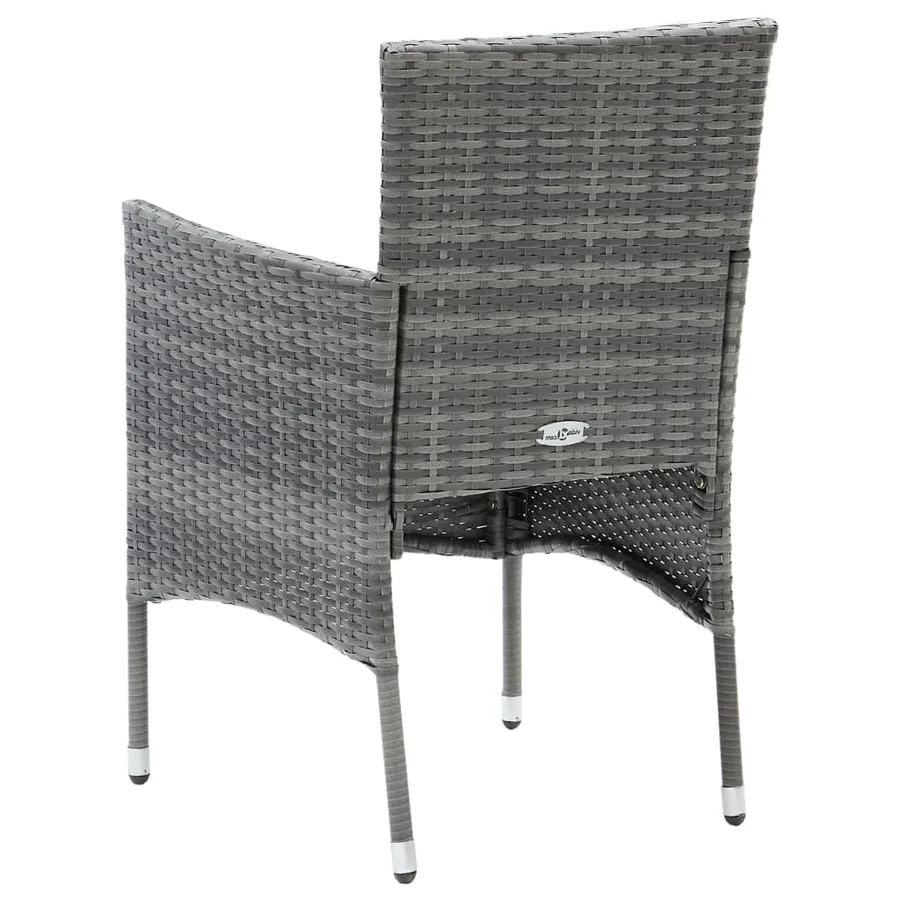 Chaises à manger de jardin lot de 4 Résine tressée Gris - 6