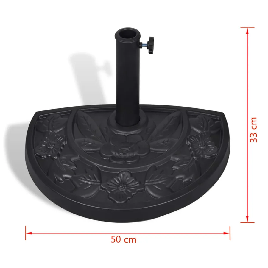 Socle de parasol demi-rond Résine - 7