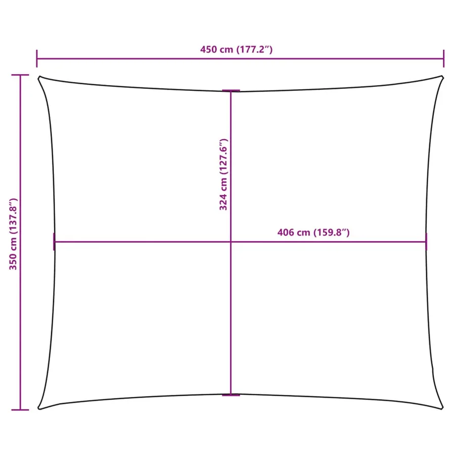 Voile de parasol tissu oxford rectangulaire 3,5x4,5 m noir - 10