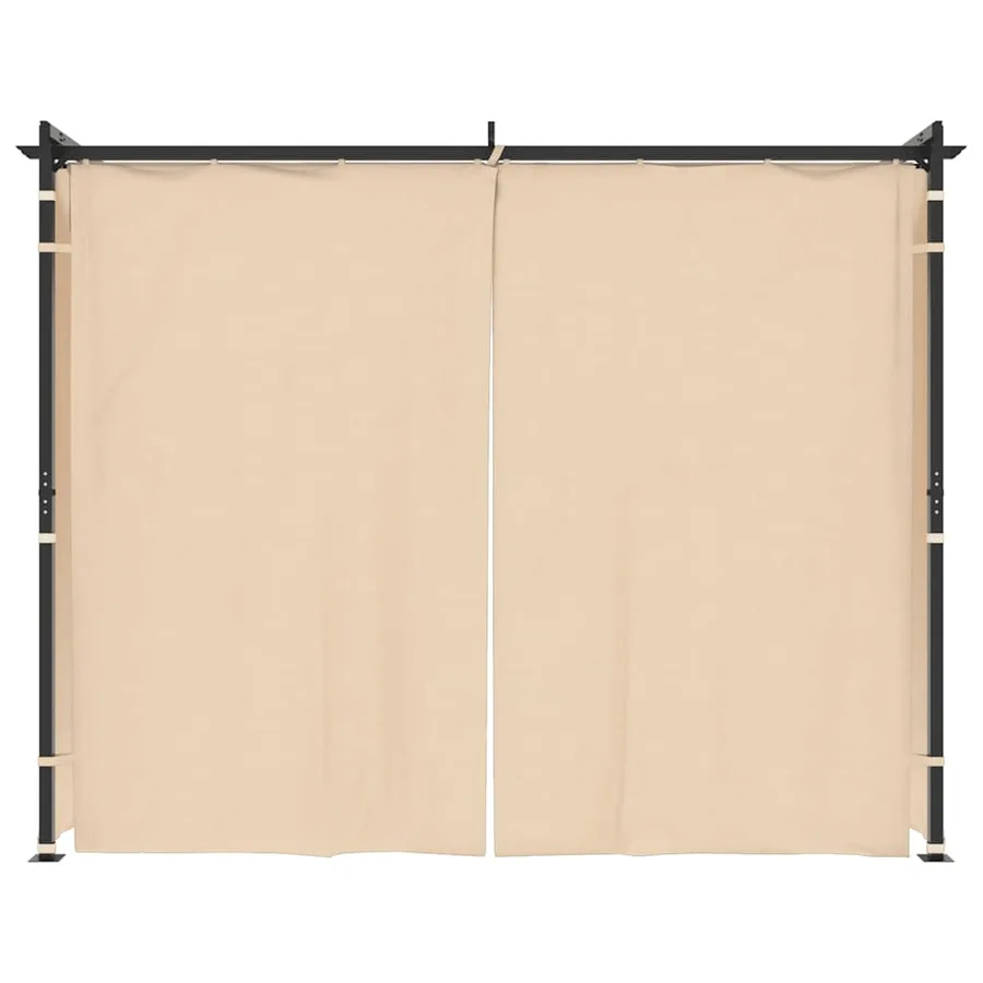 Tonnelle avec rideaux 3x3 m Crème Acier - 3