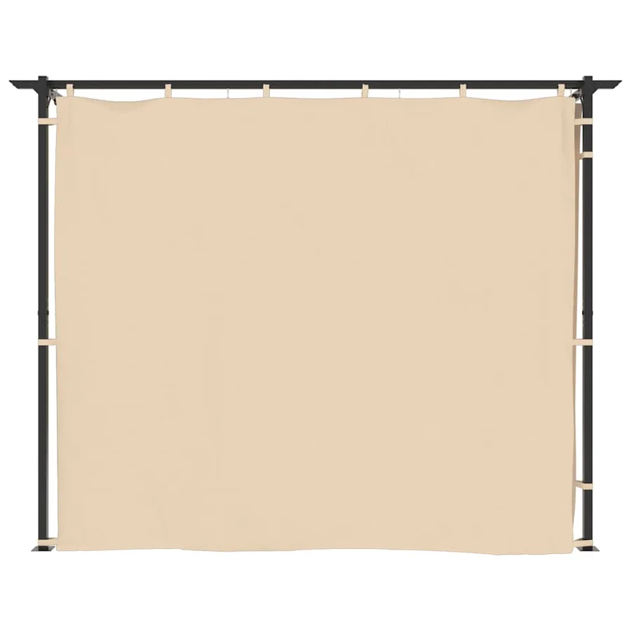 Tonnelle avec rideaux 3x3 m Crème Acier - 4