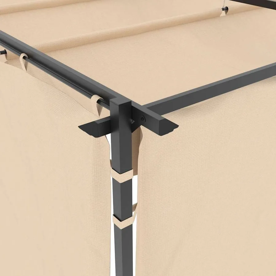 Tonnelle avec rideaux 3x3 m Crème Acier - 6