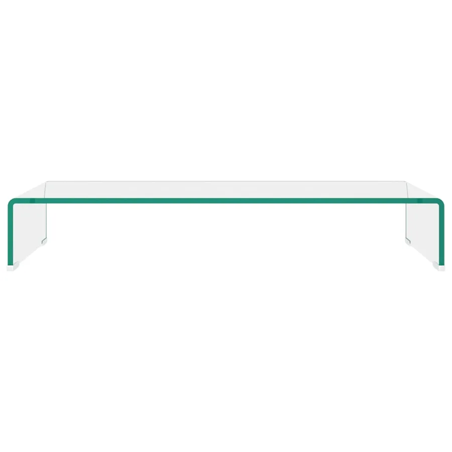 Meuble TV/pour moniteur 80x30x13 cm verre transparent - 3