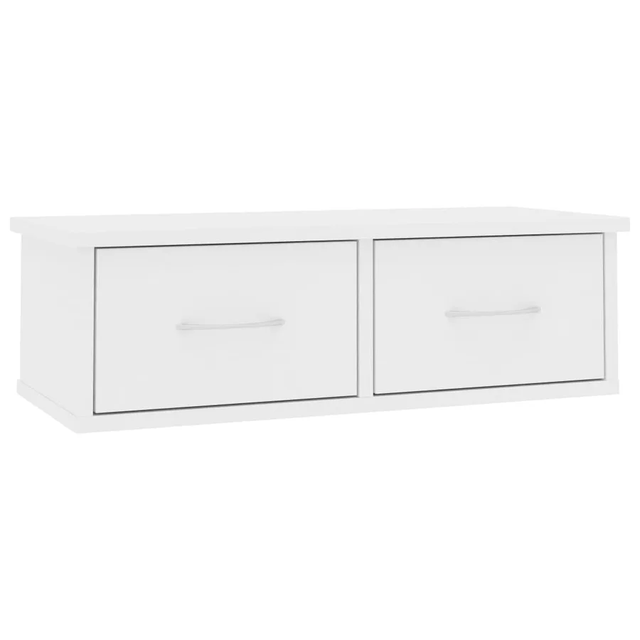 Étagère murale et tiroirs Blanc 60x26x18,5 cm Bois d'ingénierie - 2