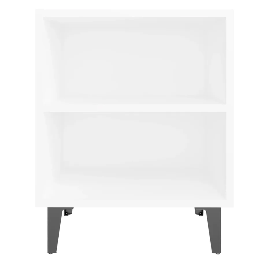 Tables de chevet avec pieds en métal 2 pcs blanc 40x30x50 cm - 5