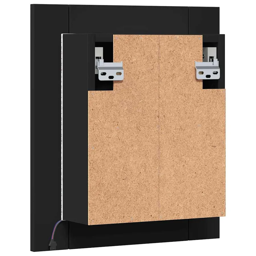 Armoire à miroir de salle de bain LED Noir 40x12x45cm Acrylique - 11