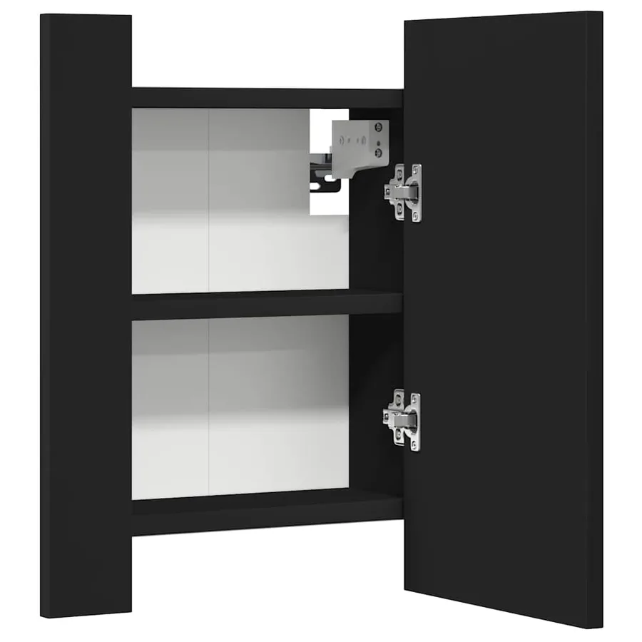 Armoire à miroir de salle de bain LED Noir 40x12x45cm Acrylique - 14