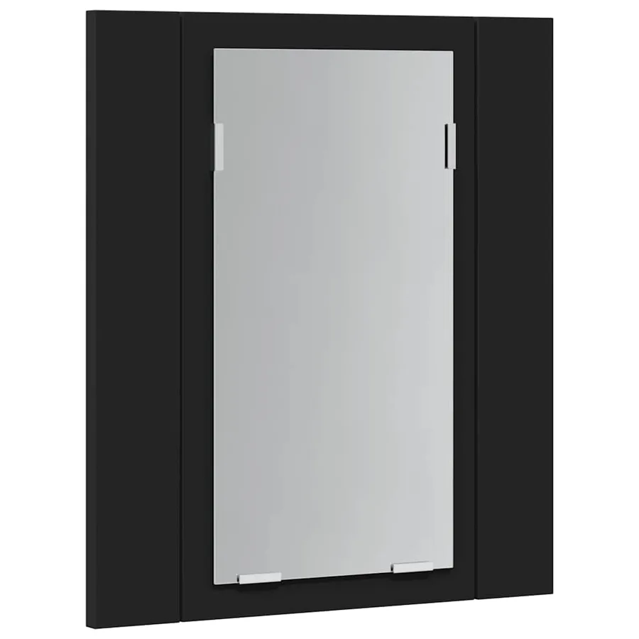 Armoire à miroir de salle de bain LED Noir 40x12x45cm Acrylique - 8