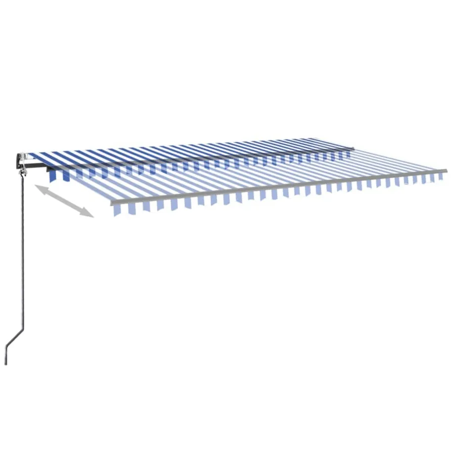 Auvent rétractable automatique 500x350 cm Bleu et blanc - 3