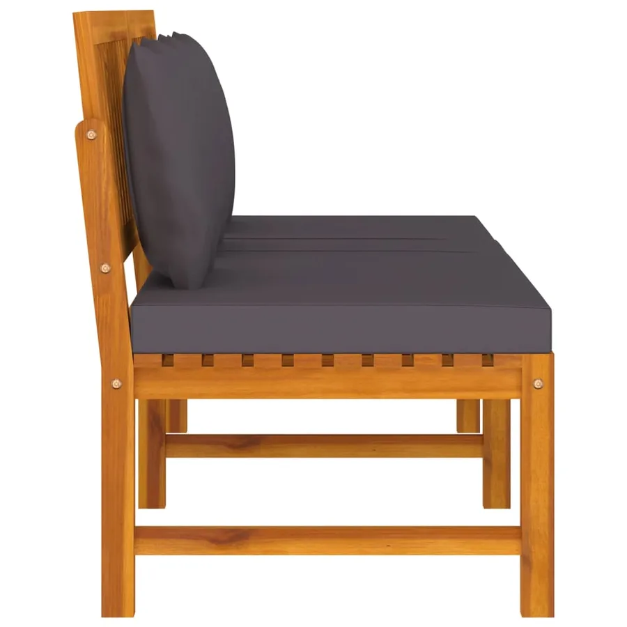 Lit de jour avec coussin gris 200x60x75 cm Bois d'acacia solide - 5