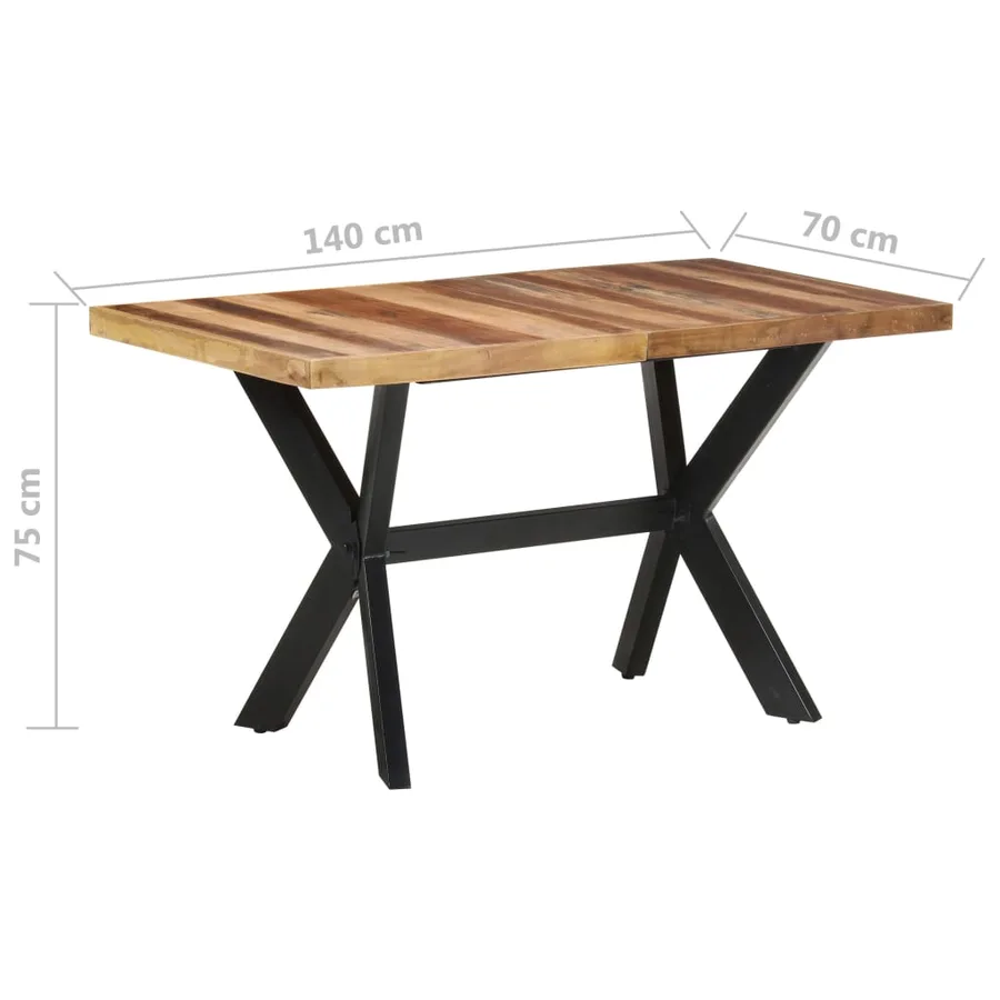 Table de salle à manger 140x70x75 cm Bois avec finition miel - 6
