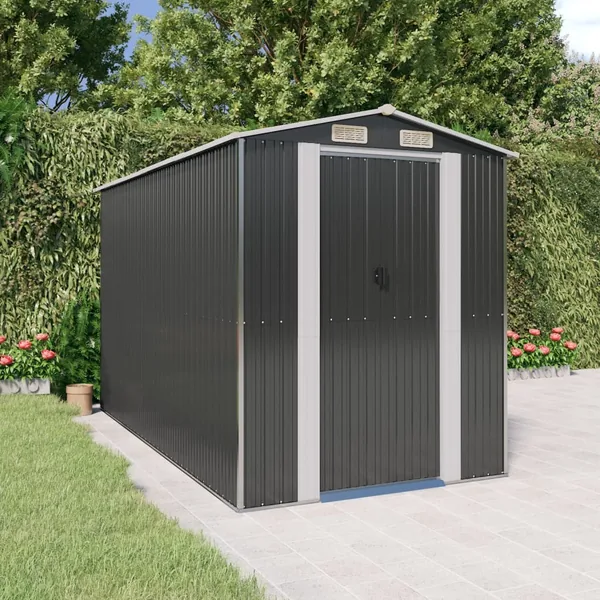 Abri de jardin Anthracite 192x357x223 cm Métal galvanisé
