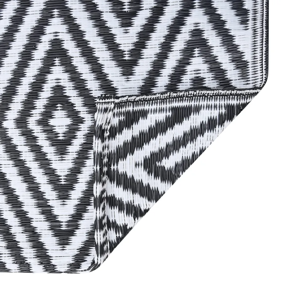Tapis d'extérieur ARAKIL Blanc et noir 160x230 cm PP - 6