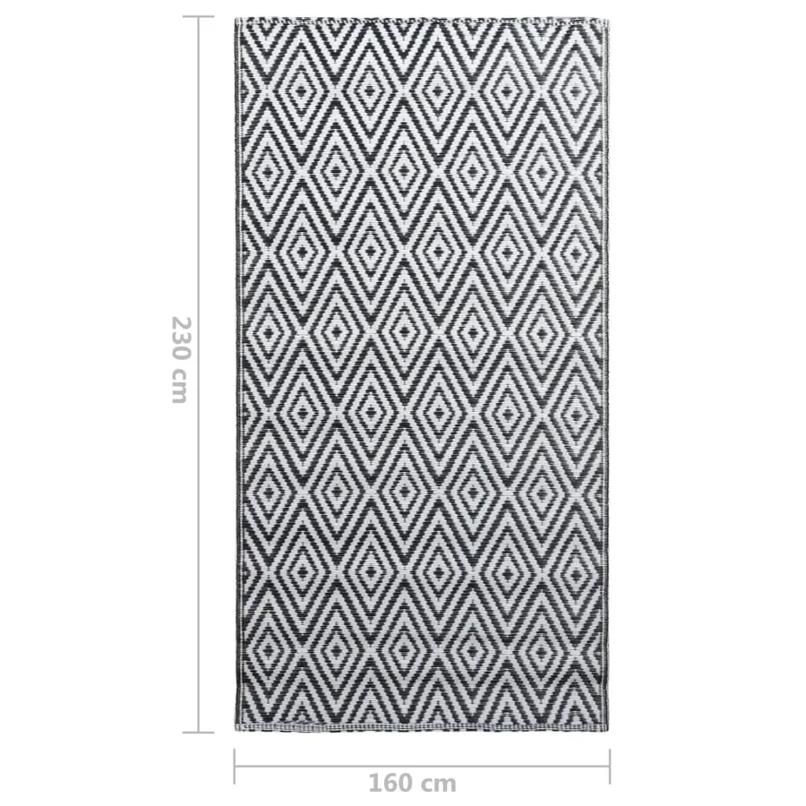 Tapis d'extérieur ARAKIL Blanc et noir 160x230 cm PP - 7