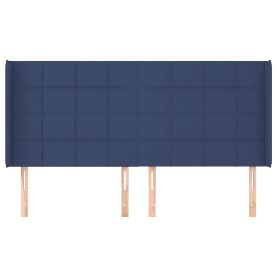 Tête de lit avec oreilles Bleu 163x16x118/128 cm Tissu - 3