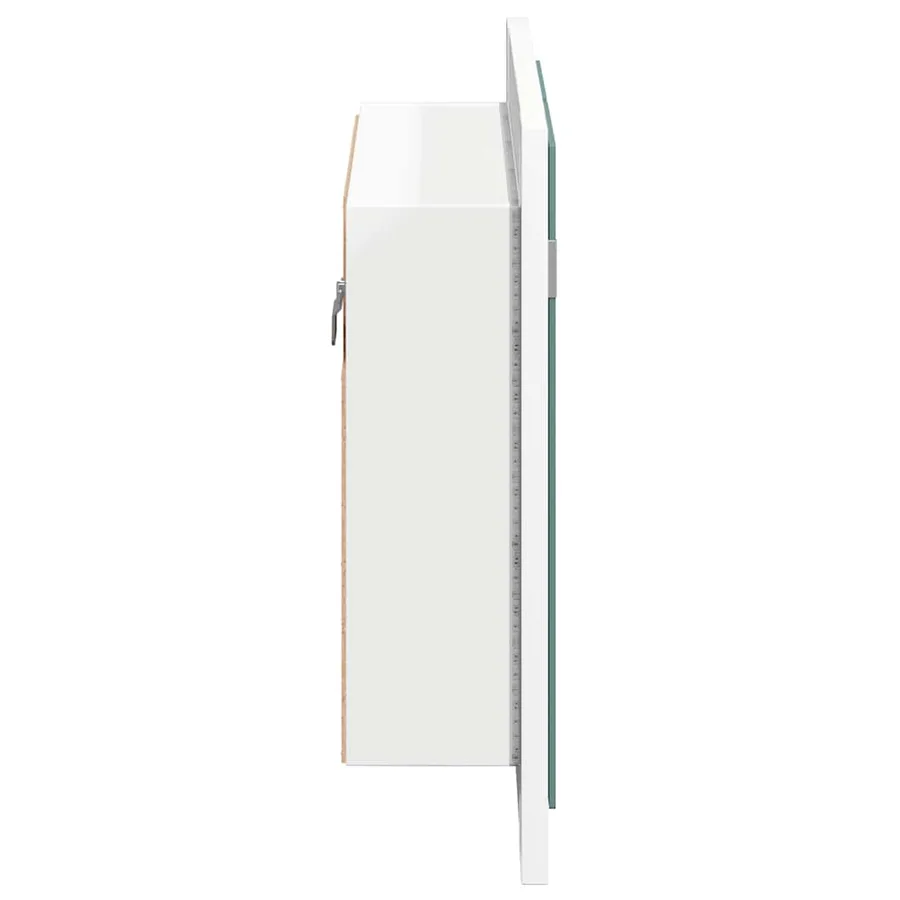 Armoire salle de bain à miroir LED Blanc 60x12x45 cm Acrylique - 10