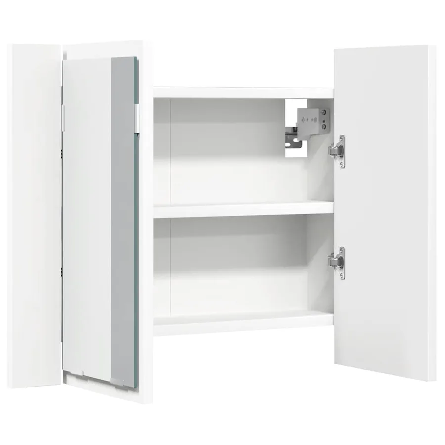 Armoire salle de bain à miroir LED Blanc 60x12x45 cm Acrylique - 11