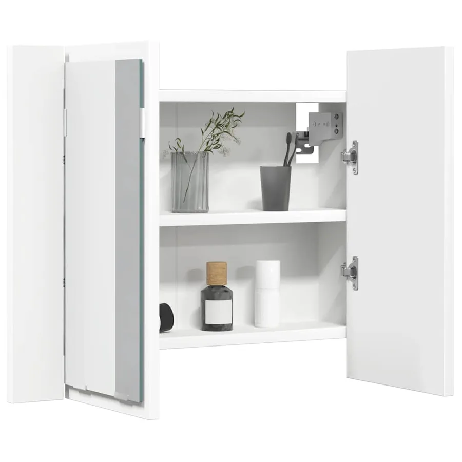 Armoire salle de bain à miroir LED Blanc 60x12x45 cm Acrylique - 7