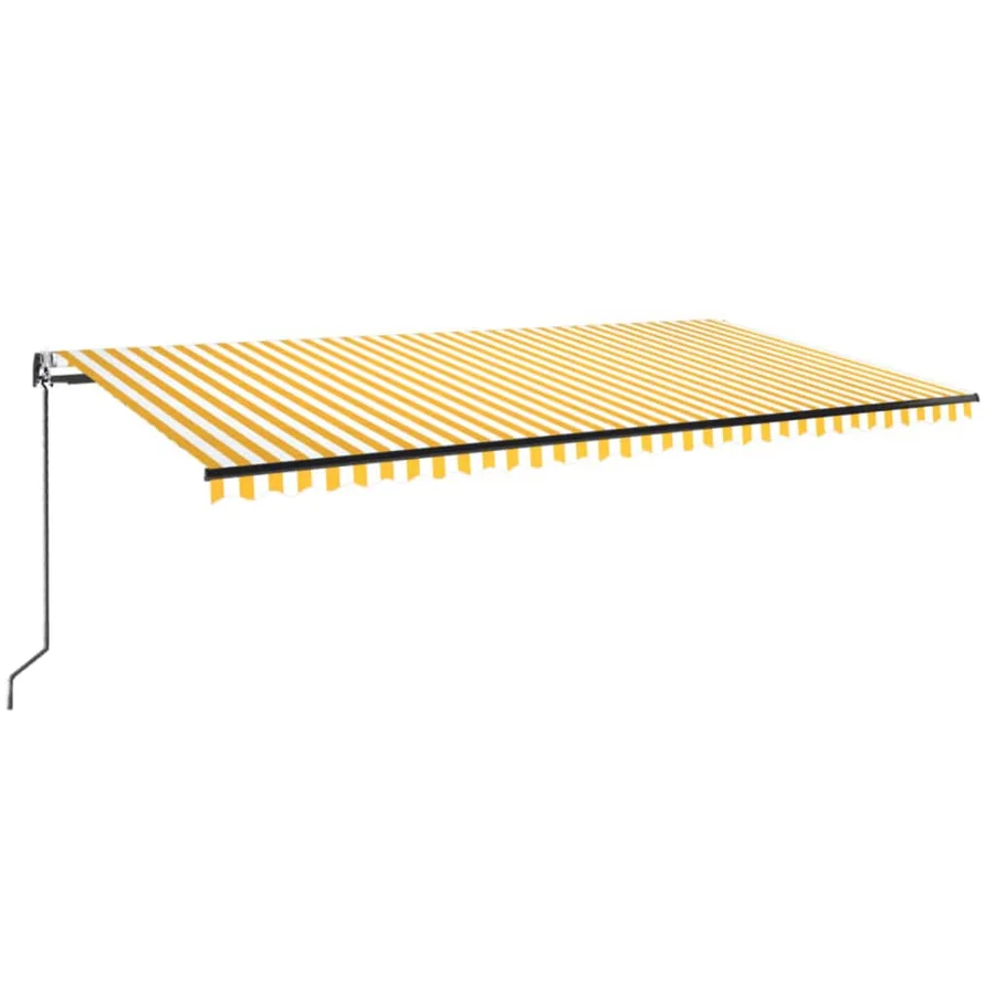 Auvent automatique capteur de vent LED 600x350cm Jaune et blanc - 2