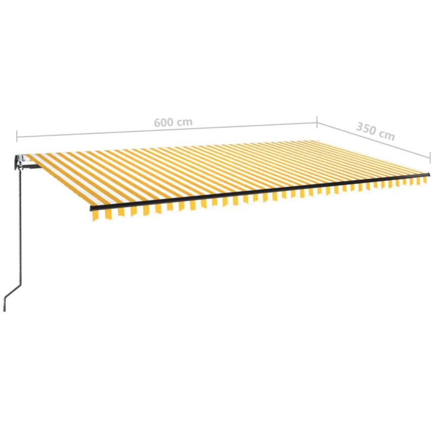 Auvent automatique capteur de vent LED 600x350cm Jaune et blanc - 8
