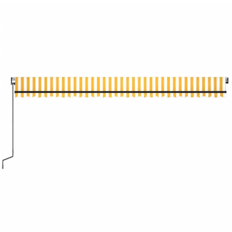 Auvent automatique capteur de vent LED 600x350cm Jaune et blanc - 9