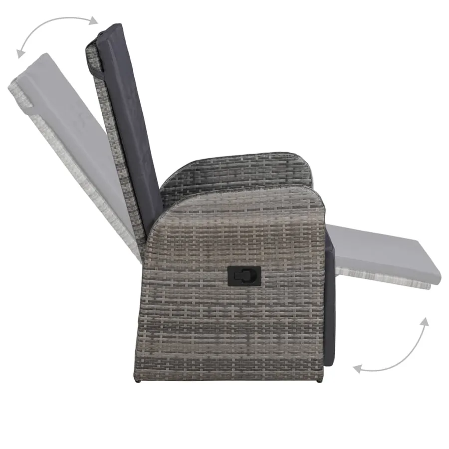Ensemble à manger de jardin 5 pcs Gris - 6