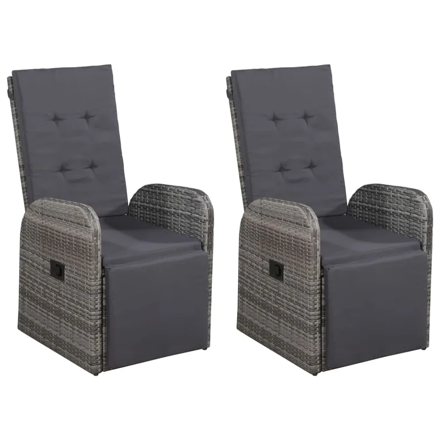 Ensemble à manger de jardin 3 pcs Gris - 7