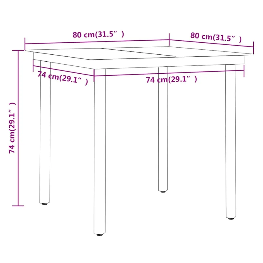 Ensemble à manger de jardin 5 pcs Noir - 8