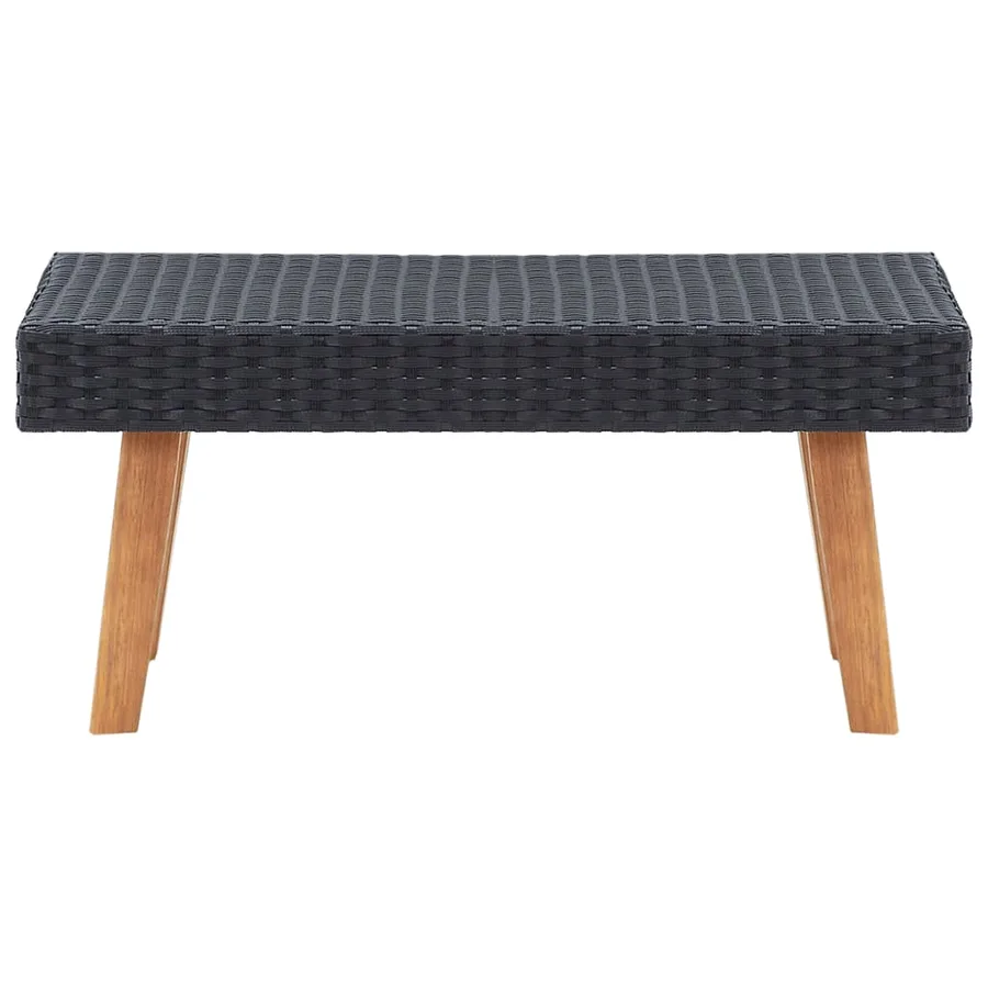 Salon de jardin 3 pcs avec coussins Résine tressée Noir - 13