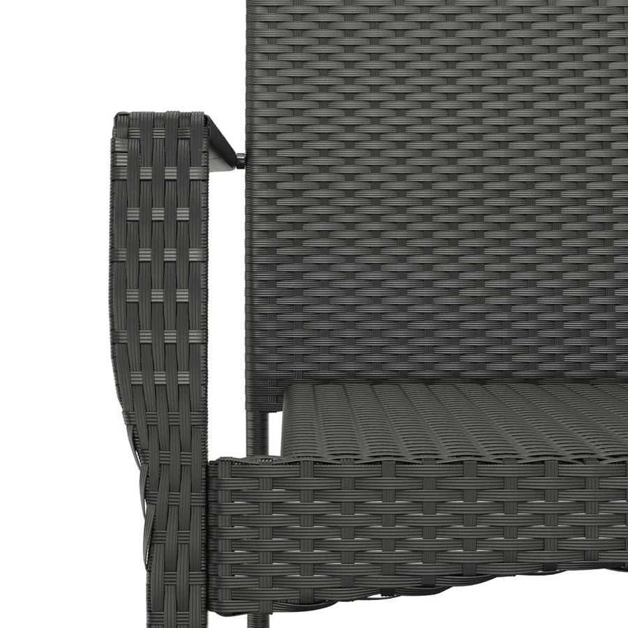 Ensemble à manger de jardin avec coussins 3 pcs Noir - 7