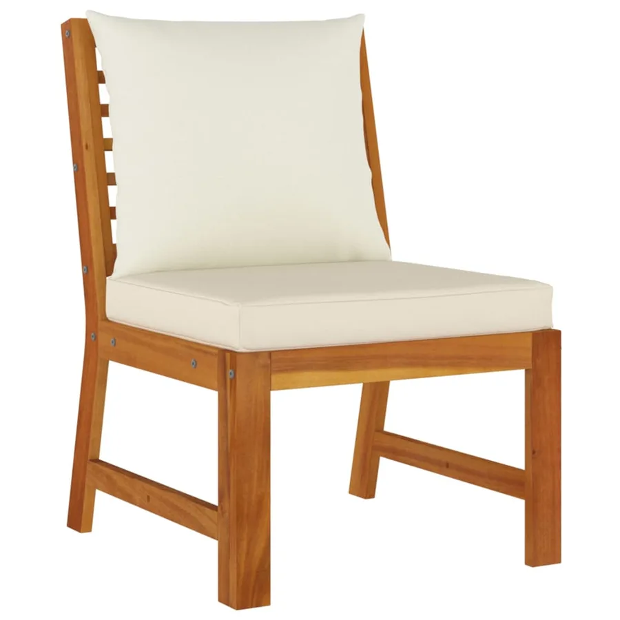 Ensemble à manger de jardin coussins 9 pcs Bois acacia - 7