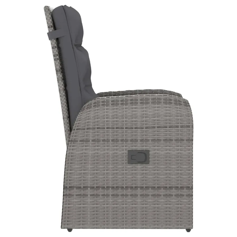 Salon de jardin 11 pcs avec coussins Résine tressée Gris - 5