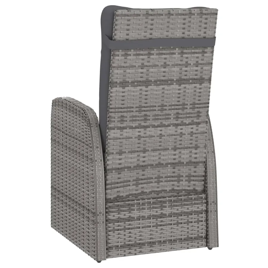 Salon de jardin 11 pcs avec coussins Résine tressée Gris - 6