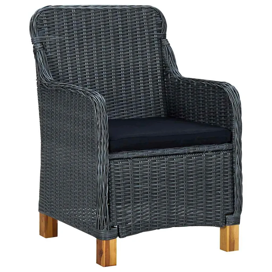 Ensemble à manger de jardin 7 pcs Gris foncé - 3