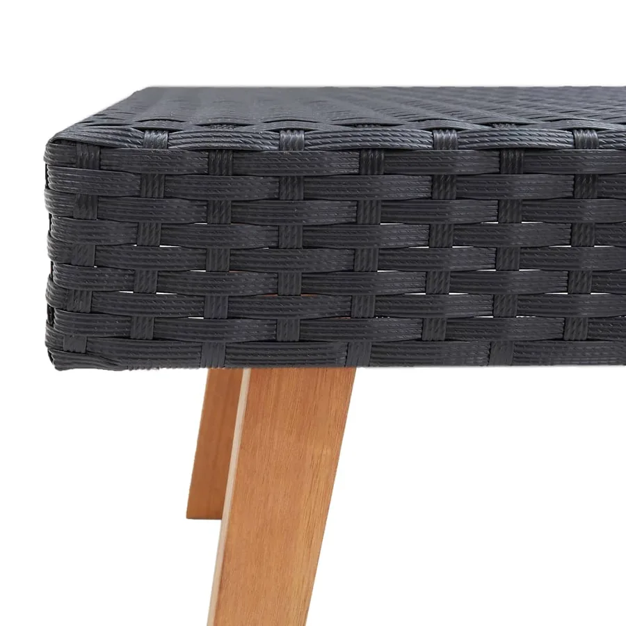Salon de jardin 2 pcs avec coussins Résine tressée Noir - 5