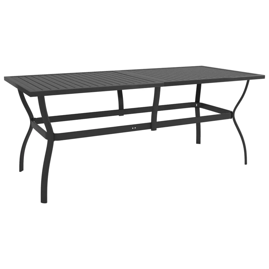 Ensemble à manger de jardin 9 pcs textilène et acier - 3