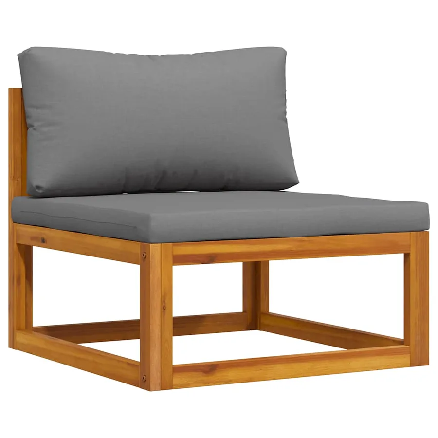 Canapé central sectionnel avec coussin gris foncé Bois d'acacia - 2