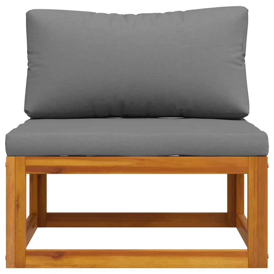 Canapé central sectionnel avec coussin gris foncé Bois d'acacia - 4
