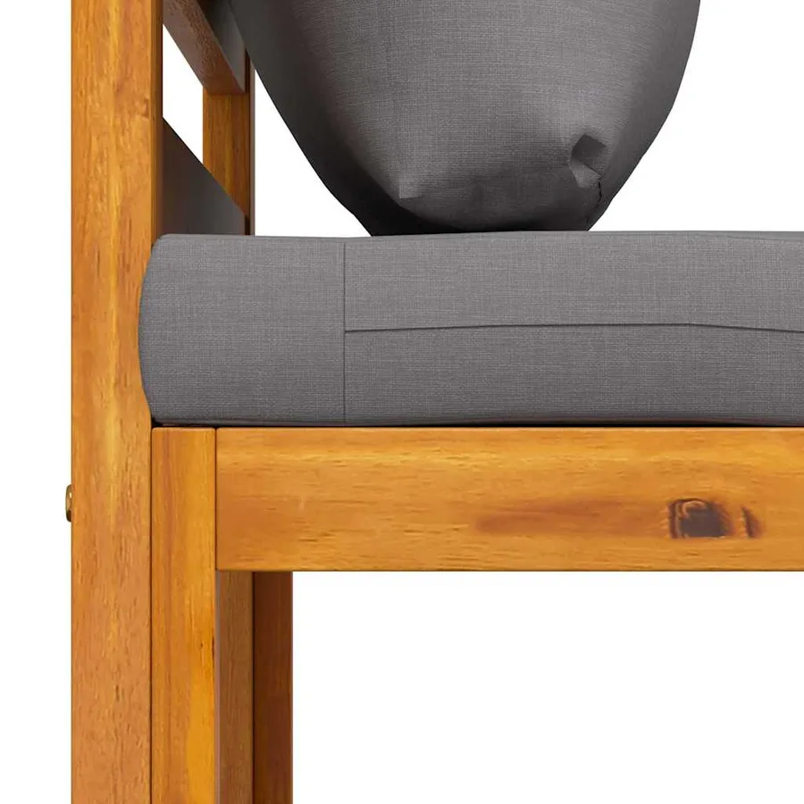 Canapé central sectionnel avec coussin gris foncé Bois d'acacia - 7