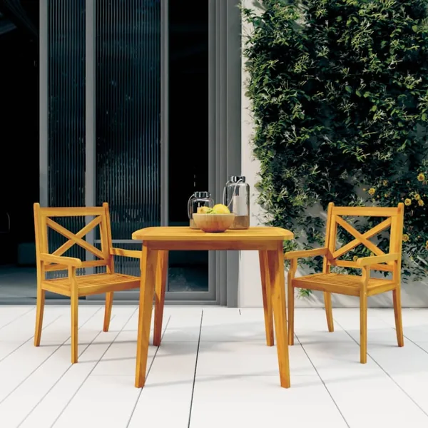 Ensemble à manger de jardin 3 pcs Bois d'acacia solide