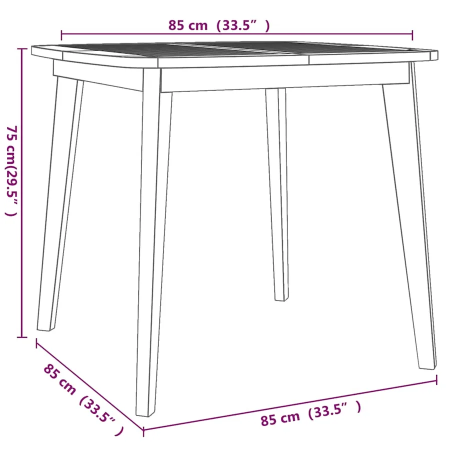Ensemble à manger de jardin 5 pcs Bois d'acacia solide - 12